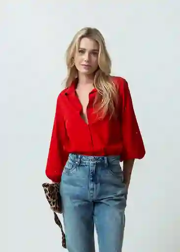 Camisa Bellie Mujer Rojo Adrenalina Medio T S 012G332 Naf Naf