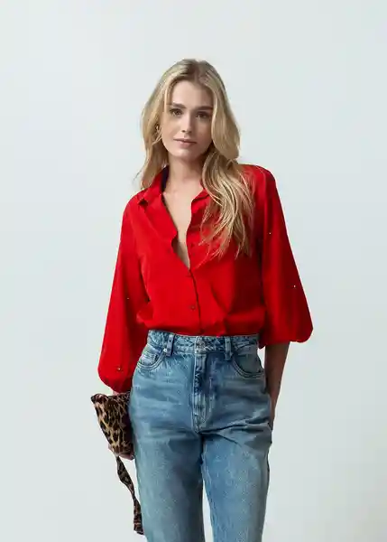 Camisa Bellie Mujer Rojo Adrenalina Medio T S 012G332 Naf Naf