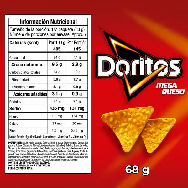 Doritos Snack Megaqueso 68 g