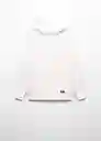 Sudadera Hoodie Niños Blanco Talla 19 Mango