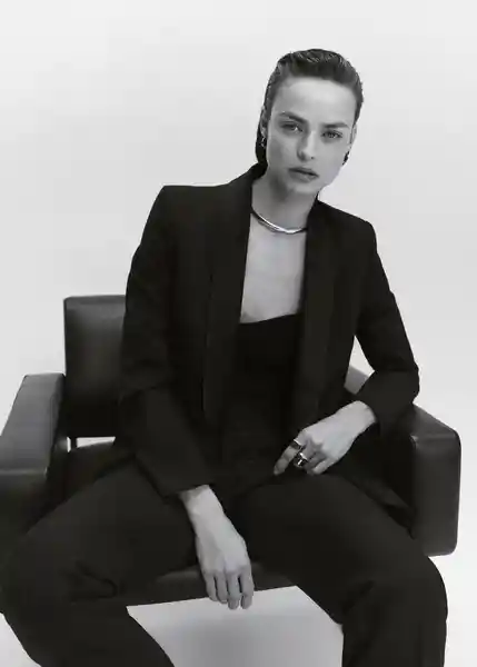 Blazer Americana Jordan Negro Talla M Mujer Mango