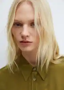 Camisa Massima Khaki Talla L Mujer Mango