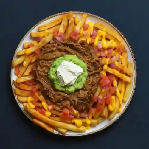 Papas Cheesesteak - Res Desmechada
