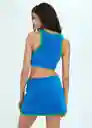 Top Ginko Azul Talla L Mujer Mango