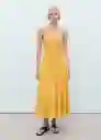 Falda Sunny Mostaza Talla 36 Mujer Mango