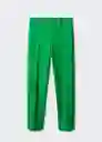 Pantalón Paloma Verde Talla 38 Mujer Mango