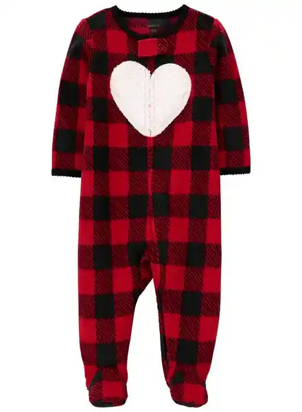Carters Pijama Buffalo Corazón Negro y Rojo Talla 3 Meses