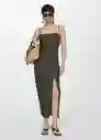 Vestido Cinzia Dark Caza Talla L Mujer Mango