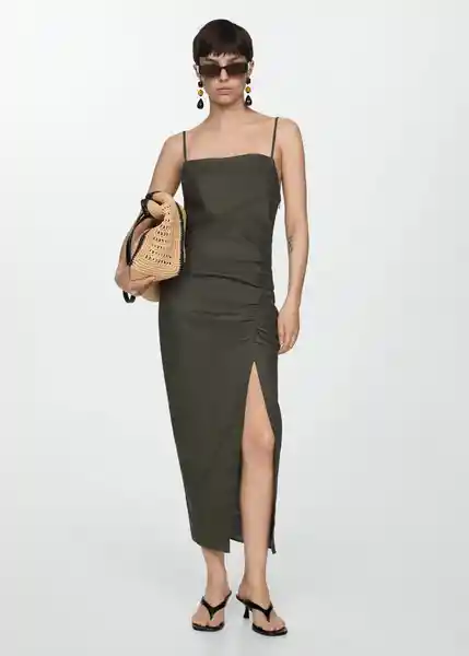 Vestido Cinzia Dark Caza Talla L Mujer Mango