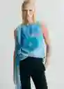 Blusa Adela Azul Talla M Mujer Mango