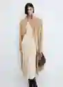 Vestido Flare Beige Talla S Mujer Mango