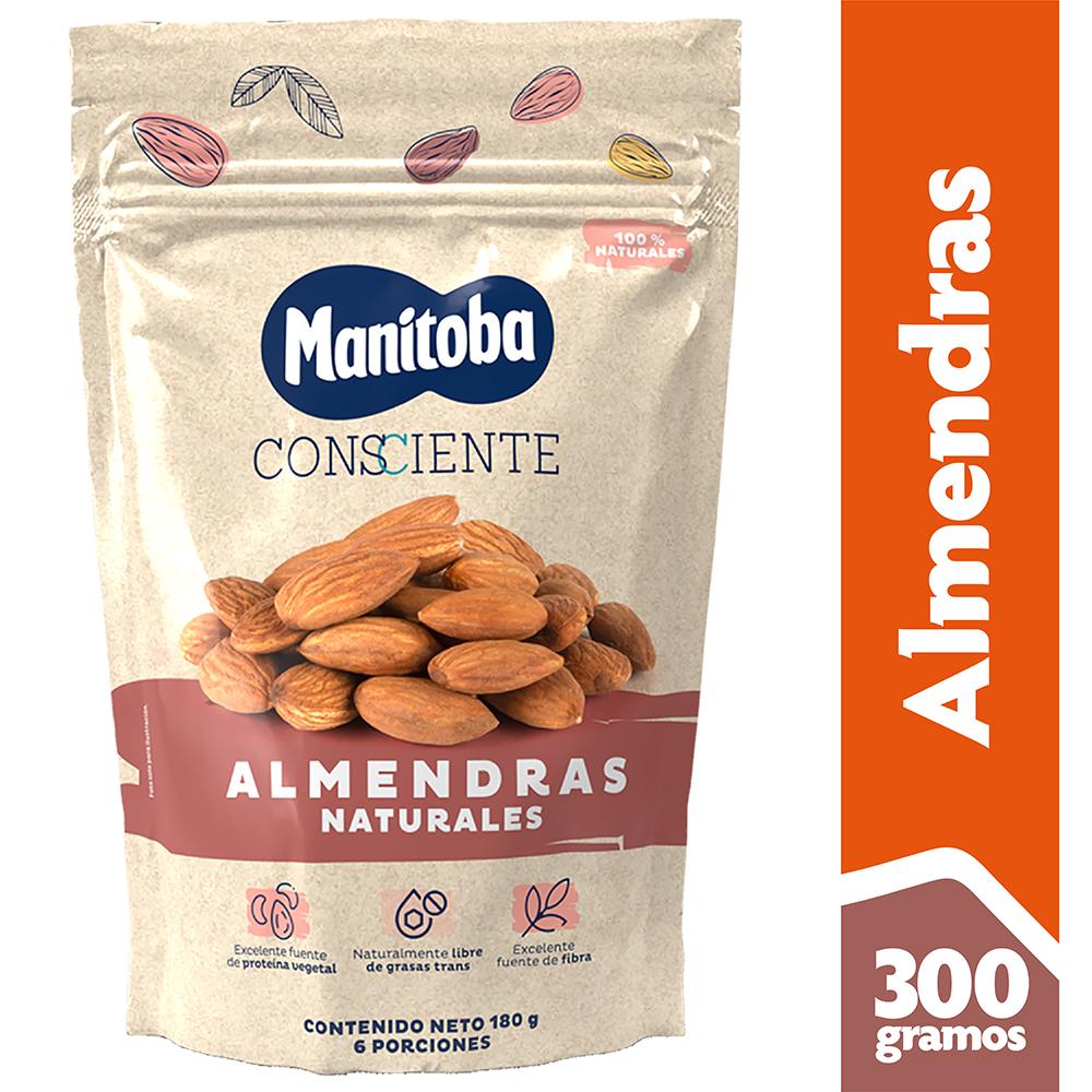 Manitoba Almendras Naturales Consciente 180 g