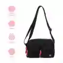 Bolso Crossbody Con Dos Bolsas al Frente Negro Serie Miniso