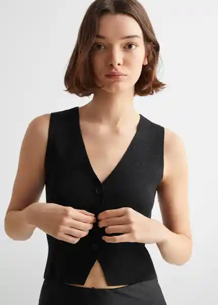 Top Vest Negro Talla 19 Niñas Mango