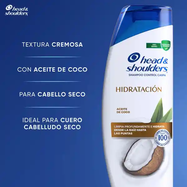 Shampoo Head Shoulders Hidratacion Aceite de Coco Champu Head and Shoulders 180 ml