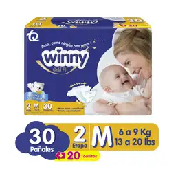 Winny Pañal Gold Fit Etapa 2/M + Toallitas Húmedas