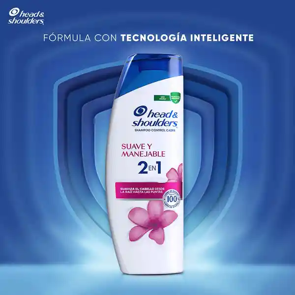 Head & Shoulders Shampoo 2 en 1 Suave y Manejable 375 mL x 2 Und