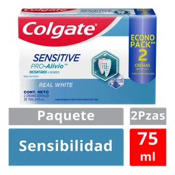 Crema Dental Colgate Sensitive Pro Alivio Real White 75 ml x2
