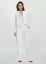 Pantalón Monaco Blanco Talla 34 Mujer Mango