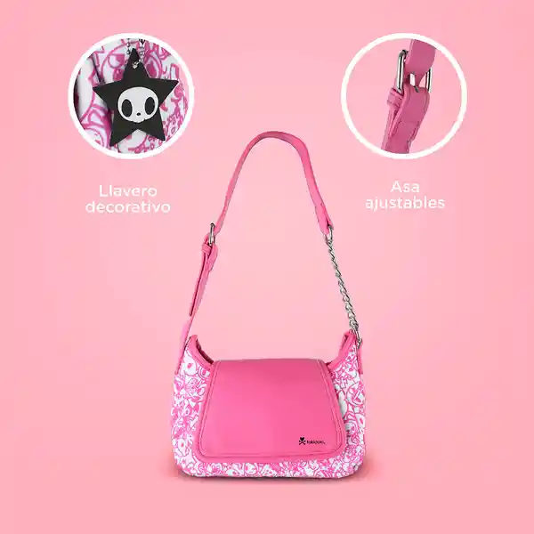 Bolso Hobo Con Solapa Serie Tokidoki Rosa Miniso