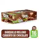 Gol Barquillo Con Relleno Cubierto de Chocolate y Arroz Soplado