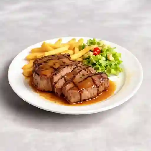 Lomo de res en salsa de champiñones