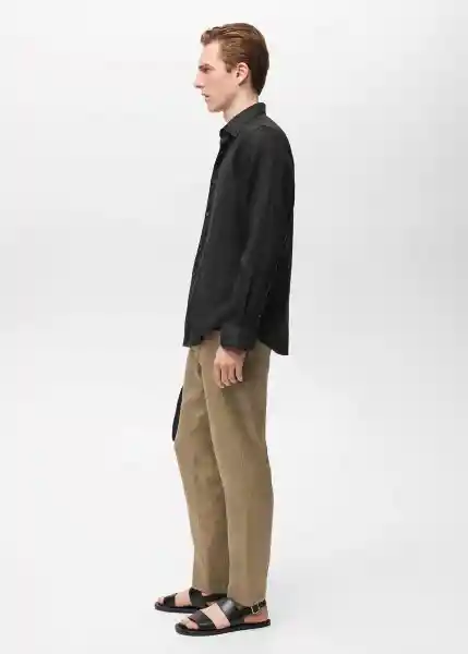 Camisa Parrot Negro Talla S Hombre Mango