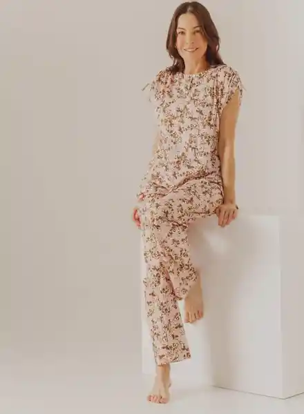Pijama Camiseta/Pantalón Rosa Talla L Bronzini
