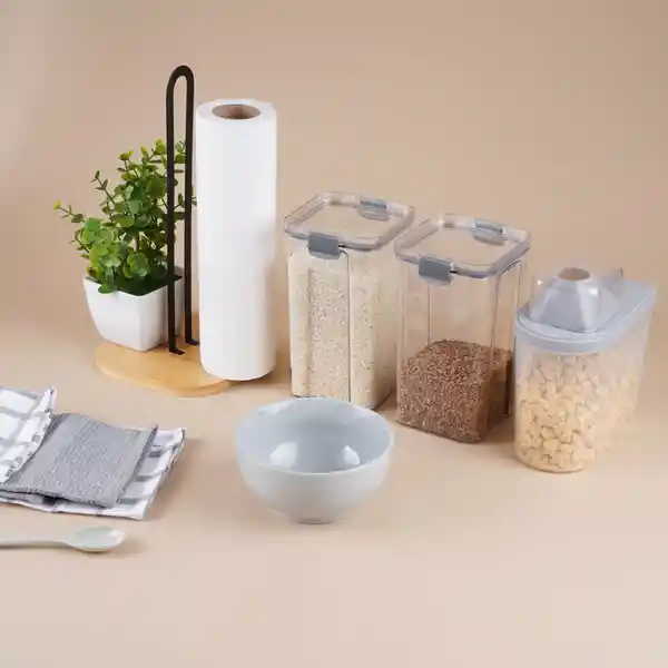 Tazón de Cerámica Serie Silver Grey Gris Miniso