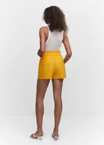 Short Paper Mostaza Talla XL Mujer Mango