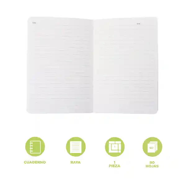 Cuaderno A5 Tapa Dura 80 Hojas Khaki Miniso