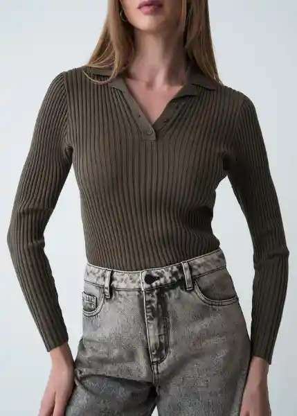 Tejido Mujer Verde Cocodrilo Oscuro Talla S Naf Naf