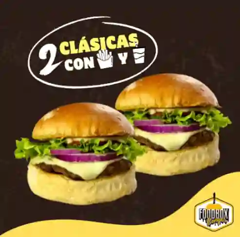 Burger clásica en combo x2