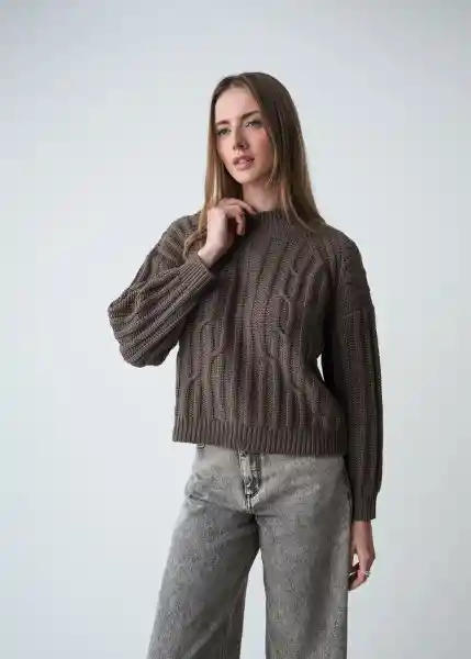 Tejido Mujer Gris Cable Talla S Naf Naf