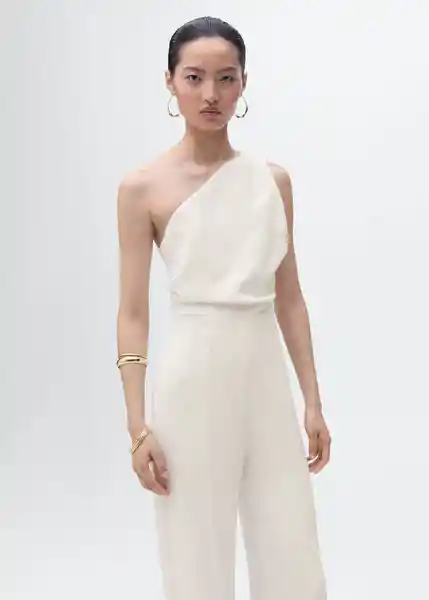 Enterizo Mono Lidy Offwhite Talla L Mujer Mango