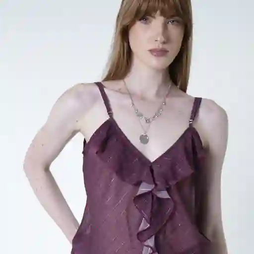 Blusa de Tiras Volante en Escote Multicolor M Fuera de Serie