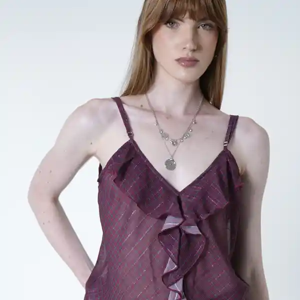 Blusa de Tiras Volante en Escote Multicolor M Fuera de Serie