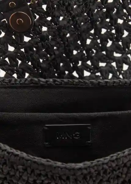Bolso M Espiga Negro Talla 99 Mujer Mango