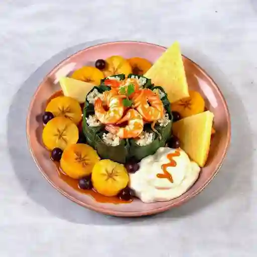 Langostino y coco