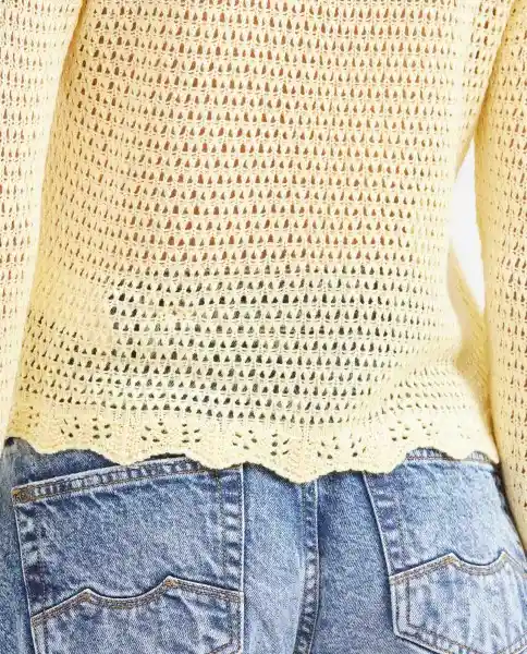 Cardigan Lace Amarillo Margarita Medio Talla M Chevignon