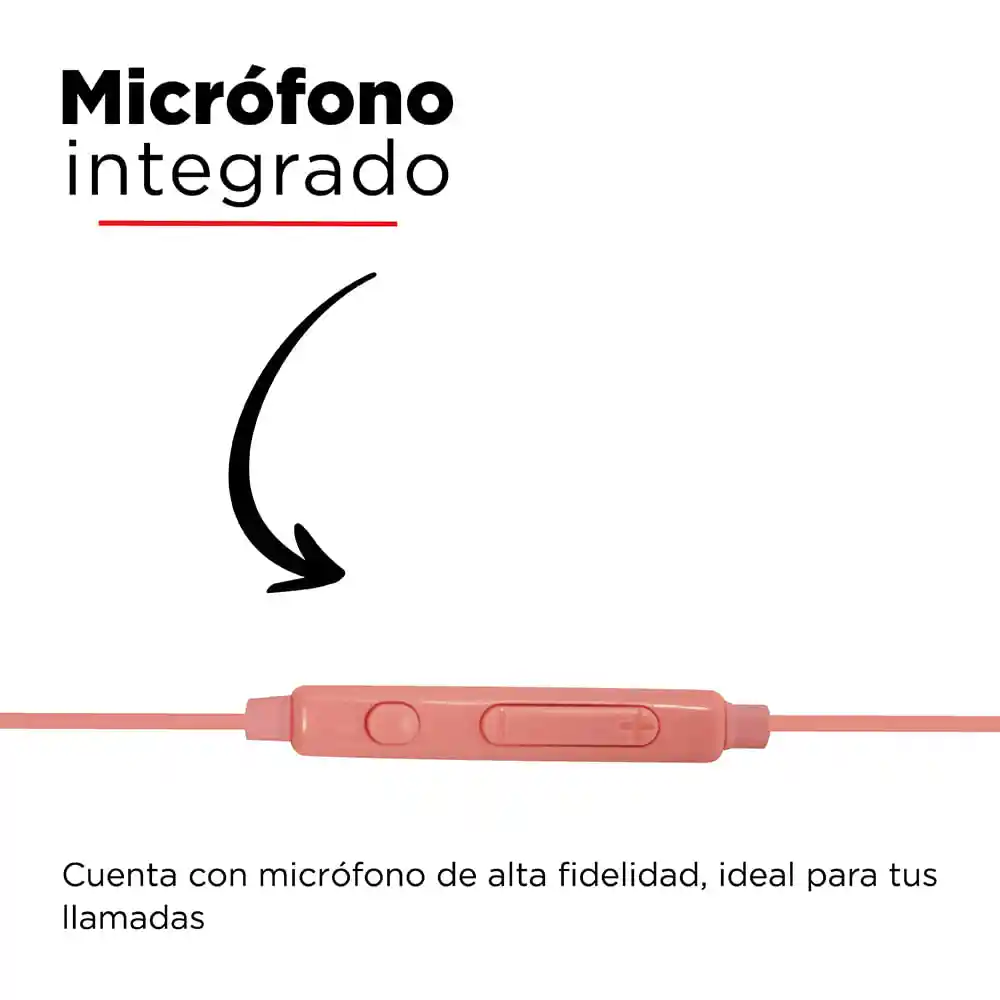 Audífonos de Cable Color Rosa Miniso