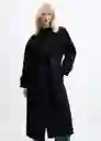 Abrigo Traviata Negro Talla 24 Mujer Mango