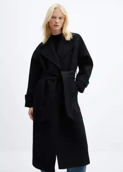 Abrigo Traviata Negro Talla 24 Mujer Mango