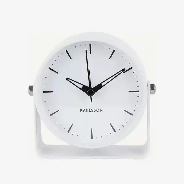 Present Time Reloj Despertador Mecanismo Silencioso Calm Blanco
