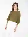 Suéter Tejido Cuello Redondo Beige Camuflaje Medio Talla S Mujer Naf Naf