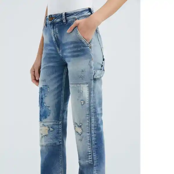 Jean High Cosmo Shigh Rise Her Mujer Azul Talla 8 Chevignon