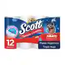 Papel Higiénico Scott Cuidado Completo Triple Hoja 12 Rollos