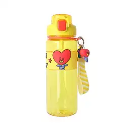 Botella Con Correa Funda Tata Serie Amarillo 800 mL Bt21 Miniso