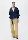 Pantalón Olive Mostaza Talla 36 Mujer Mango