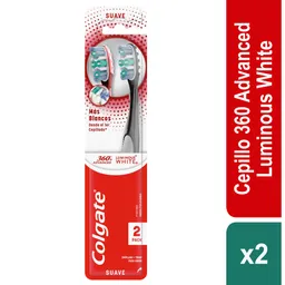 Cepillo Dental Colgate 360° Luminous White x 2